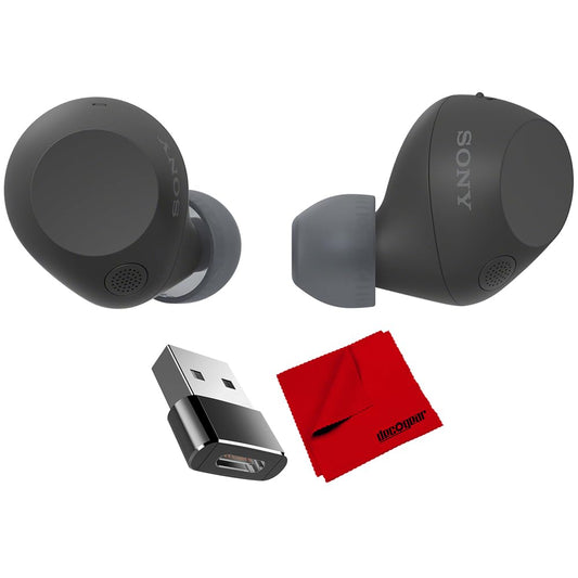 Sony WF-C710NB Truly Wireless Noise Canceling Earbuds Black Bundle with Deco Essentials Converter Adapter Type C Adapter, Type-C USB C Female…