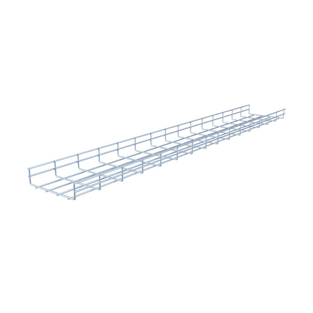 NavePoint Wire Mesh Cable Tray, Electro Zinc Plated, Silver Steel, 1.97 x 7.88 x 59.06 inch, 2-Pack