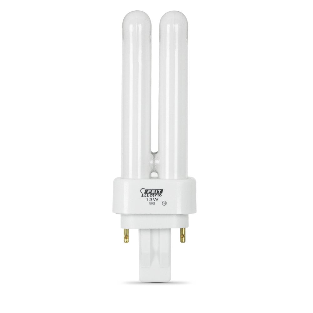 Feit Electric 13W PL GX23-2 Fluorescent Light Bulb, Cool White 4100K, 780 Lumens, Non-Dimmable CFL, 10,000 Hours Lifespan, Compact Replacement