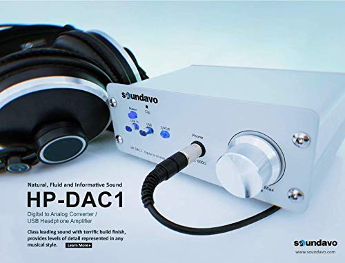 Soundavo HP-DAC1 Digital to Analog Converter/Headphone Preamp DAC with S/PDIF, Line, USB Input for PC/Laptop