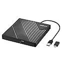 Amicool External DVD Drive USB 3.0 USB C CD Burner CD/DVD +/-RW Optical Drive, Slim Portable DVD CD ROM Rewriter Writer Duplicator for Laptop Desktop
