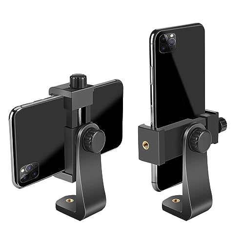 SharingMoment Premium Smartphone Holder/Vertical and Horizontal Tripod Mount Adapter Rotatable Bracket with 1/4 inch Screw/Adjustable Clip for iPhone