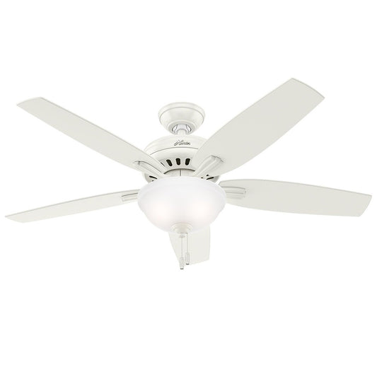 Hunter Fan 52 inch Fresh White Ceiling Fan with Light Kit (Renewed)