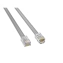 CableLeader 7ft RJ-45 8P8C Reverse Cat6 Ethernet Network Cable - Gold Plated, Telephone Line Flat Cord for Routers/Switches/Modems/VoIP Phones