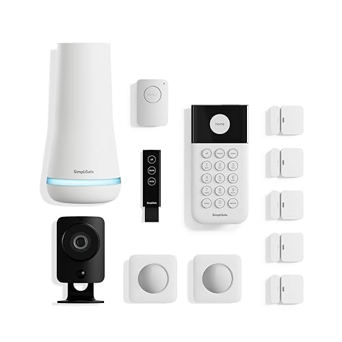 SimpliSafe 12 Piece Wireless Home Security System w/HD Camera - Optional 24/7 Professional Monitoring - No Contract - Compatible with Alexa and Google