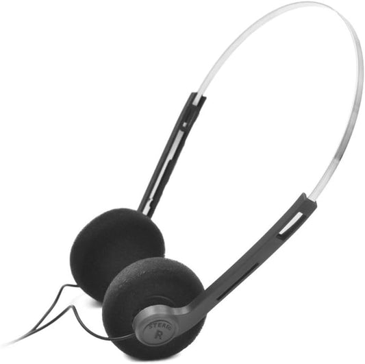 BWESOO Black Retro Over-Ear Earphones,Mini Stereo Lightweight Headphones with Cord, 80s 90s Vintage Headset Wired, Hi-Fi Stereo Earphone,for Most…