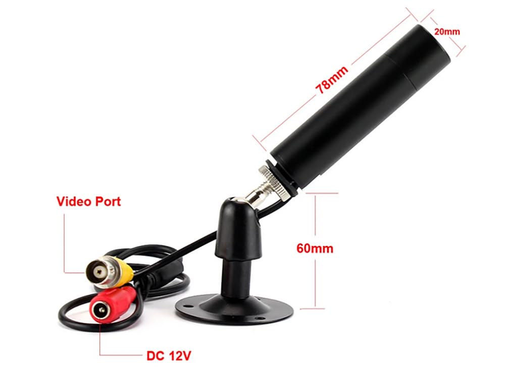 CNDST CCTV Hd 1/3 CCD 1000TVL HD 3.6mm Mini Bullet Security Camera with Bracket Indoor Outdoor Surveillance Camera