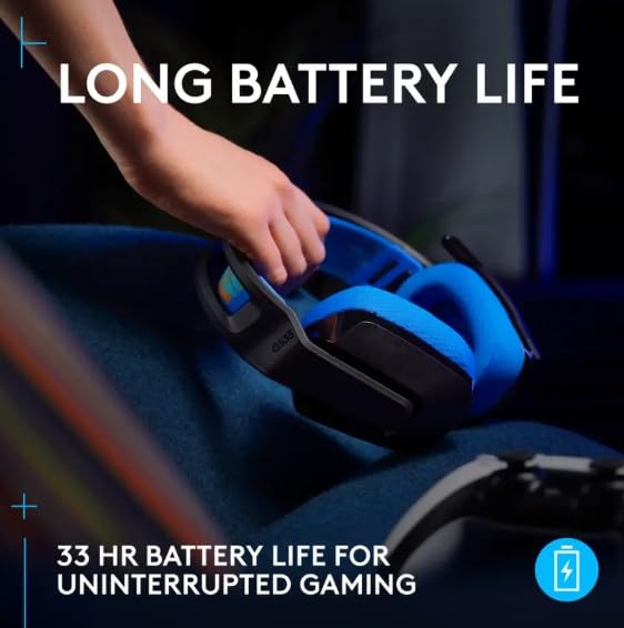 Logitech G G535 Lightspeed Wireless Gaming Headset - Lightweight Over-Ear Headphones, Silent Rotatable Microphone, 33 Hours Battery Life, PC, PS5