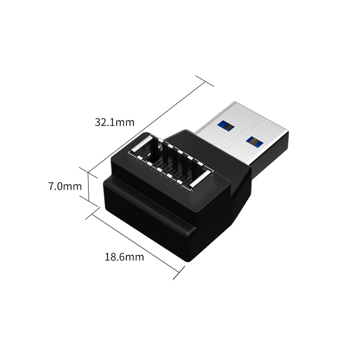 rgzhihuifz USB 3.0 Type A to Type E Extension Adapter, Key-A Type-E Male Port to USB A Female Port and Type E Female/USB A Male Internal Adapter Cable