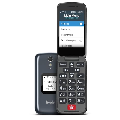LIVELY Jitterbug Flip Cell Phone for Seniors, Flip2, Graphite