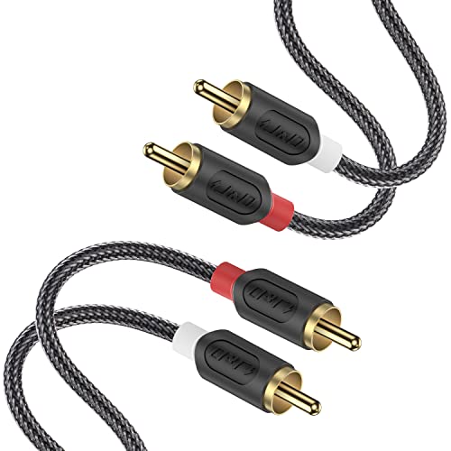 J&D RCA Audio Cable, Audiowave Series 2 RCA Male to Male Stereo Audio Cable for Home Theater, HDTV, Gaming Consoles, Hi-Fi Systems - Gold Plated