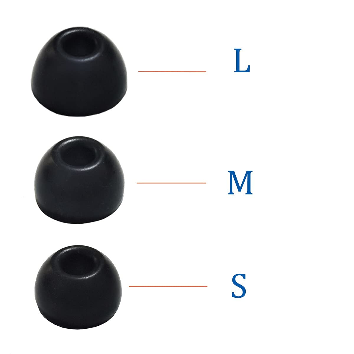 Luckvan Silicone Ear Tips for Beats Studio Buds Tips Replacement Ear Earbuds Tips for Beats Studio Buds+/Fit Pro/Solo Buds Earbuds 6 Pairs LMS Black