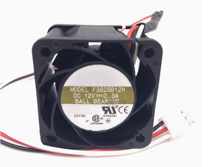 F3828B12H 38X38X28MM 3.8CM 12V 0.3A 3-Wire Dual Ball Cooling Fan