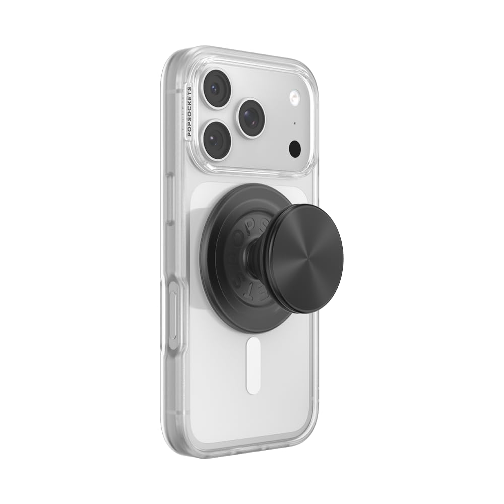 PopSockets Phone Grip for MagSafe, Magnetic Holder, Phone Stand, Spinner - Black Radial Backspin