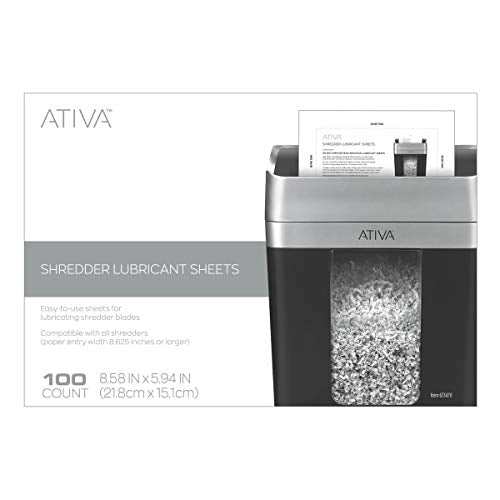Ativa™ Shredder Lubricant Sheets, Pack of 100 Sheets