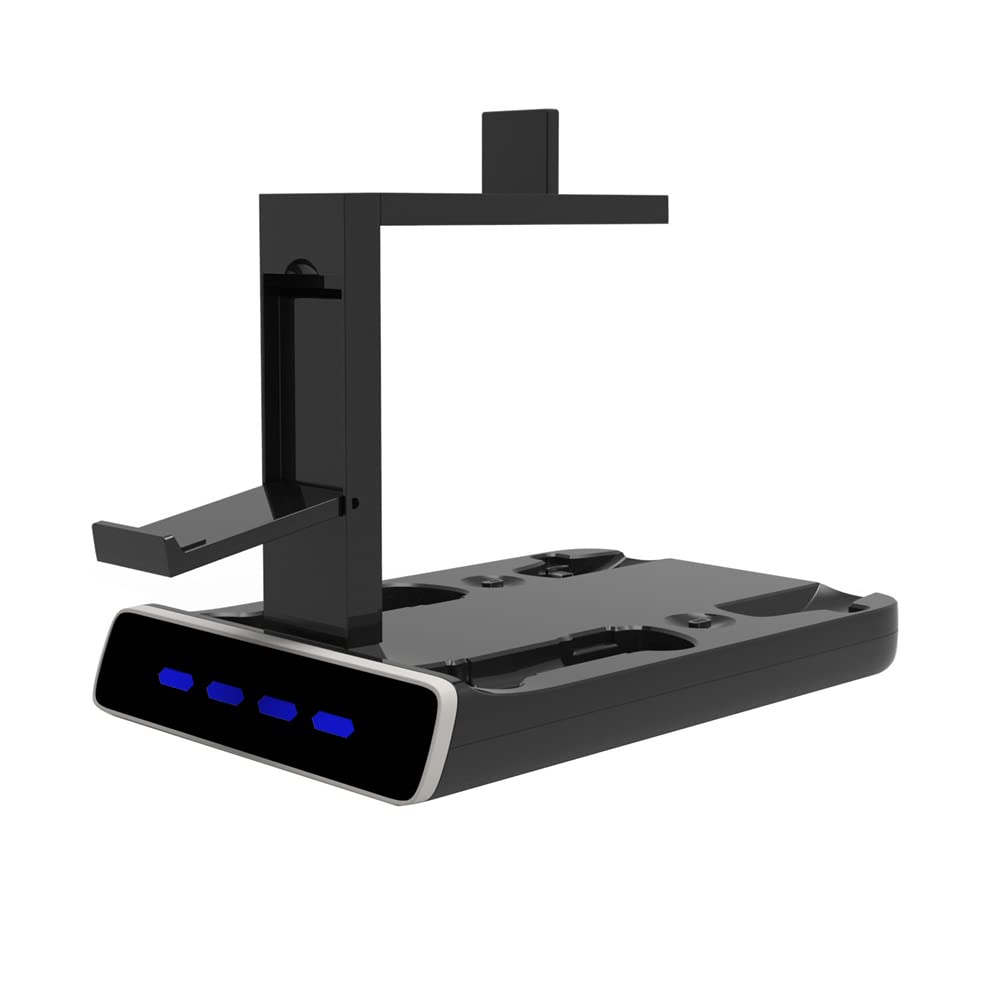 Controller Charging Dock Storage Stand for PSVR2/PS5, 2 in 1 Handle Charging Station Headset Holder Bracket,Console Charger Base with Display Holder