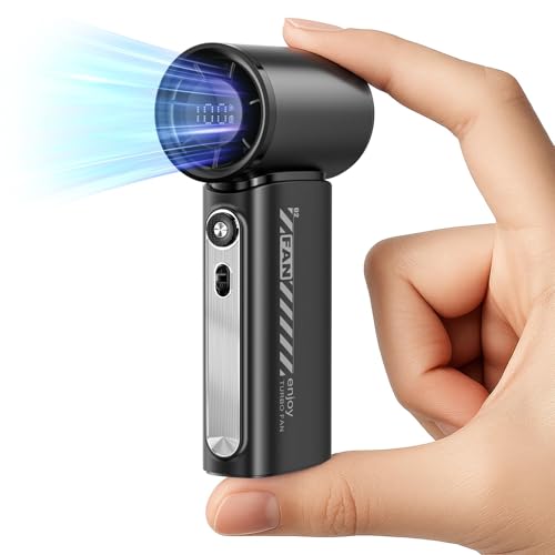 Koonie 19000 RPM High Speed Portable Handheld Fan,100 Speeds Mini Turbo Fan, 3600mAh, 12H Max Cooling Time, Digital Display, 5" Height, Rechargeable