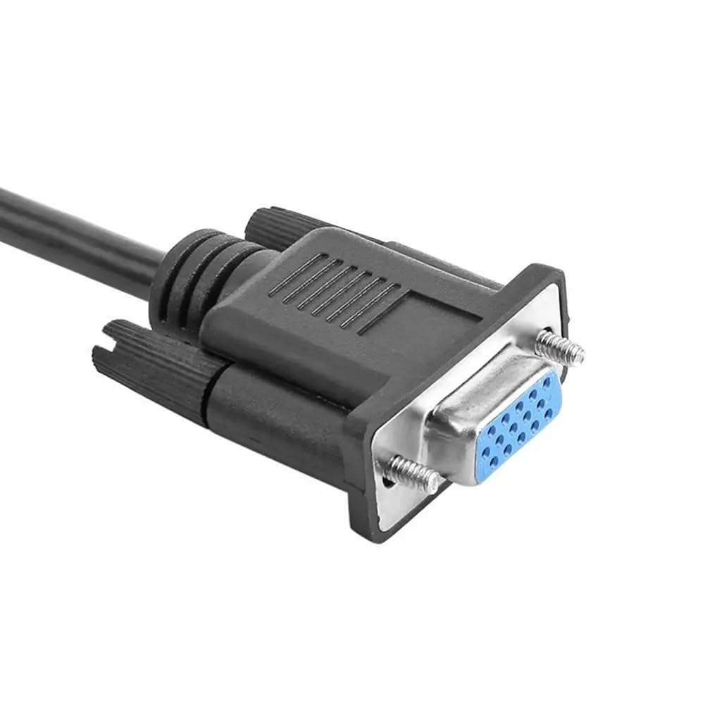 BUBUCAM VGA Y Splitter Cable, VGA 1 Male to VGA 2 Female Adapter Cable Dual VGA Monitor Y Cable for Screen Duplication - 1 Feet, Black (No Screen
