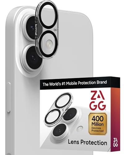 ZAGG Glass Elite iPhone Camera Lens Protector for iPhone 17 - Camera Frame, Maximum Impact & Scratch Protection, Anti-Reflective Technology