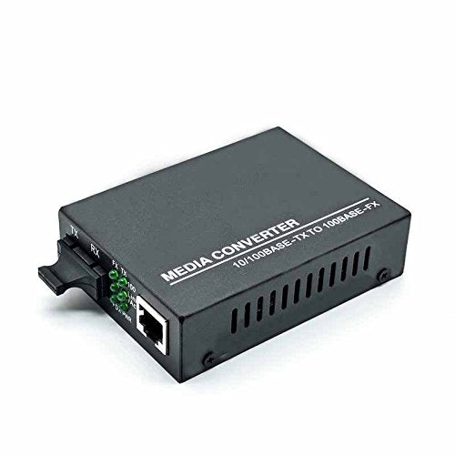 Jeirdus Fast Ethernet Duplex SC Fiber Optic to RJ45 Media Converter, 10/100M 2KM Multimode