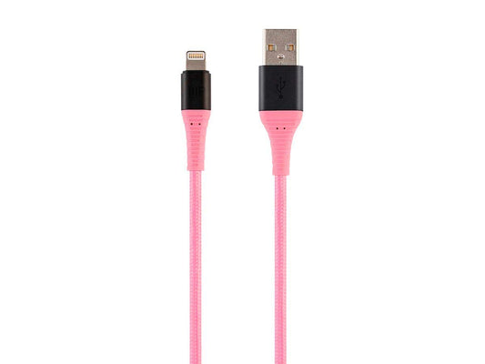Monoprice Apple MFi Certified Lightning to USB Type-A Charge and Sync Cable - 6 Feet - Pink, Kevlar-Reinforced Nylon-Braid, Durable - AtlasFlex Series
