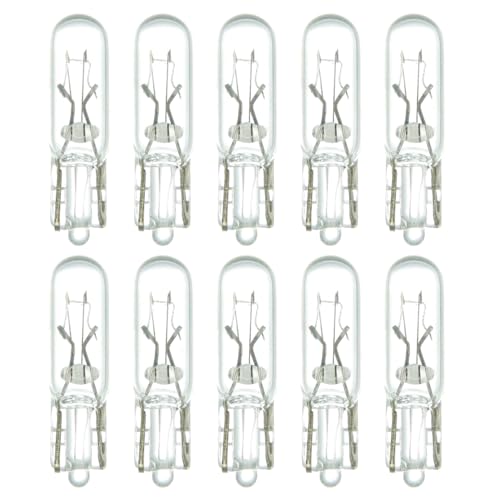 Sunlite T1.75 Mini-Tube Bulb, 1.12 Watts, 4 Lumens, 14 Volts, C-2F Filament, European Glass Wedge W2x4.6d Base, Clear Finish, 2800K Soft White,