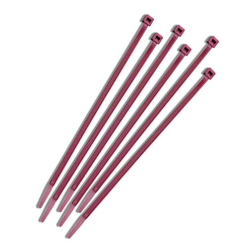 Supreme Cable Ties Nylon Cable Zip Ties [Pack of 100] - 14.6 in, 50lb, Burgundy, Plenum Rated Heavy Duty Zip Ties | Cable Organizers