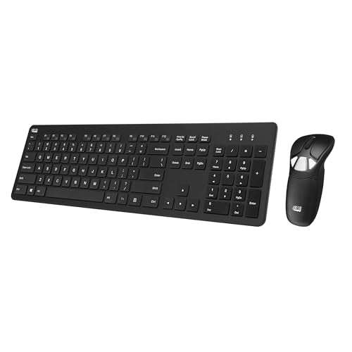 Adesso Wireless Air Mouse and Keyboard Combo, Rechargeable, Desktop Mouse and Presentation Remote with Customizable Buttons & Hand Gestures for TV
