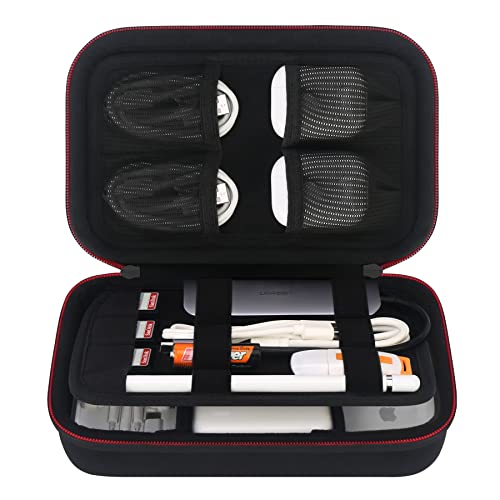 Elonbo Hard Travel Cords Organizer Universal Small Electronic Accessories Carrying Case for Chargers Cables MacBook Adapter Magic Mouse Apple Pencil