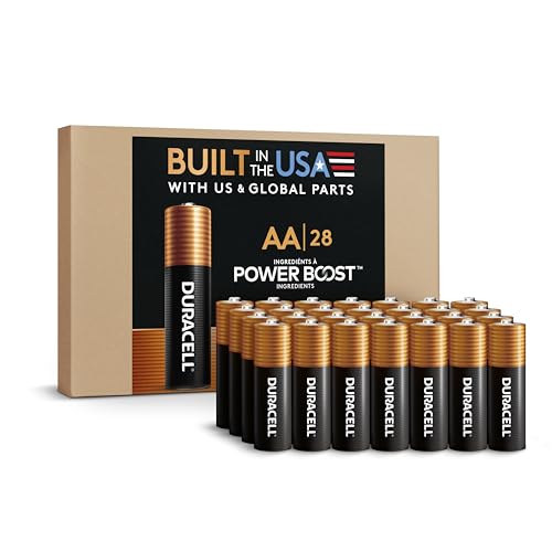 Duracell Coppertop AA Alkaline Batteries with POWER BOOST Ingredients, 28 Count (Pack of 1), Long-Lasting Alkaline, Re-closable for Quick Access