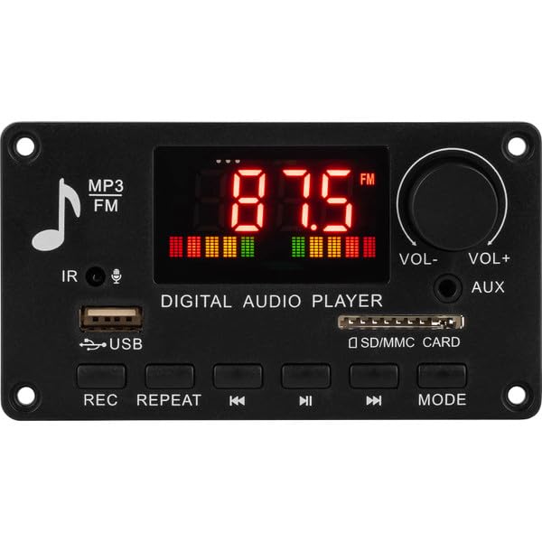 2 x 40W Amplifier Decoder Board with Bluetooth 5.0, FM Radio, MP3 Player and IR Remote