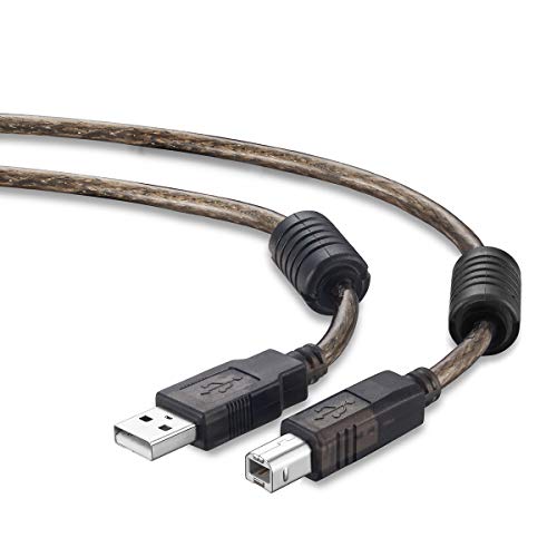 Tan QY Active USB 2.0 Printer Cable 50Ft - A-Male to B-Male High Speed Printer/Scanner/Repeater Cable for HP, Canon, Lexmark, Dell, Samsung etc