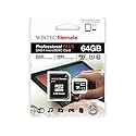 Filemate Professional Plus 64GB microSDXC UHS-I U1 Class 10 Flash Memory Card with SD Adapter