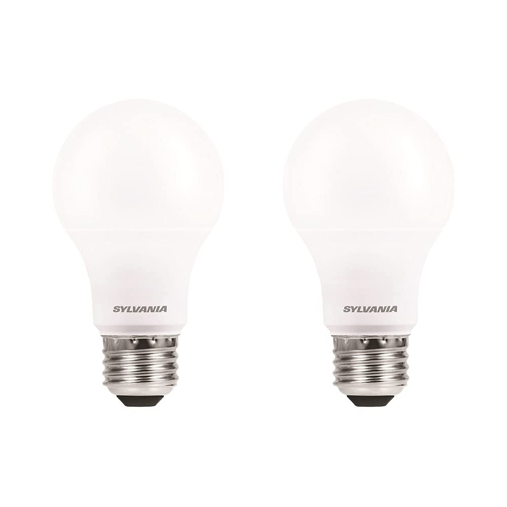 Sylvania LED Light Bulb, 40W Equivalent A19, Efficient 6W, Medium Base, Frosted Finish, 450 Lumens, Daylight - 2 Pack (74081)