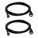 Cmple -6 ft High Definition Micro HDMI to HDMI Gold Plated Adapter Cable for Cell Phones - Pack of 2