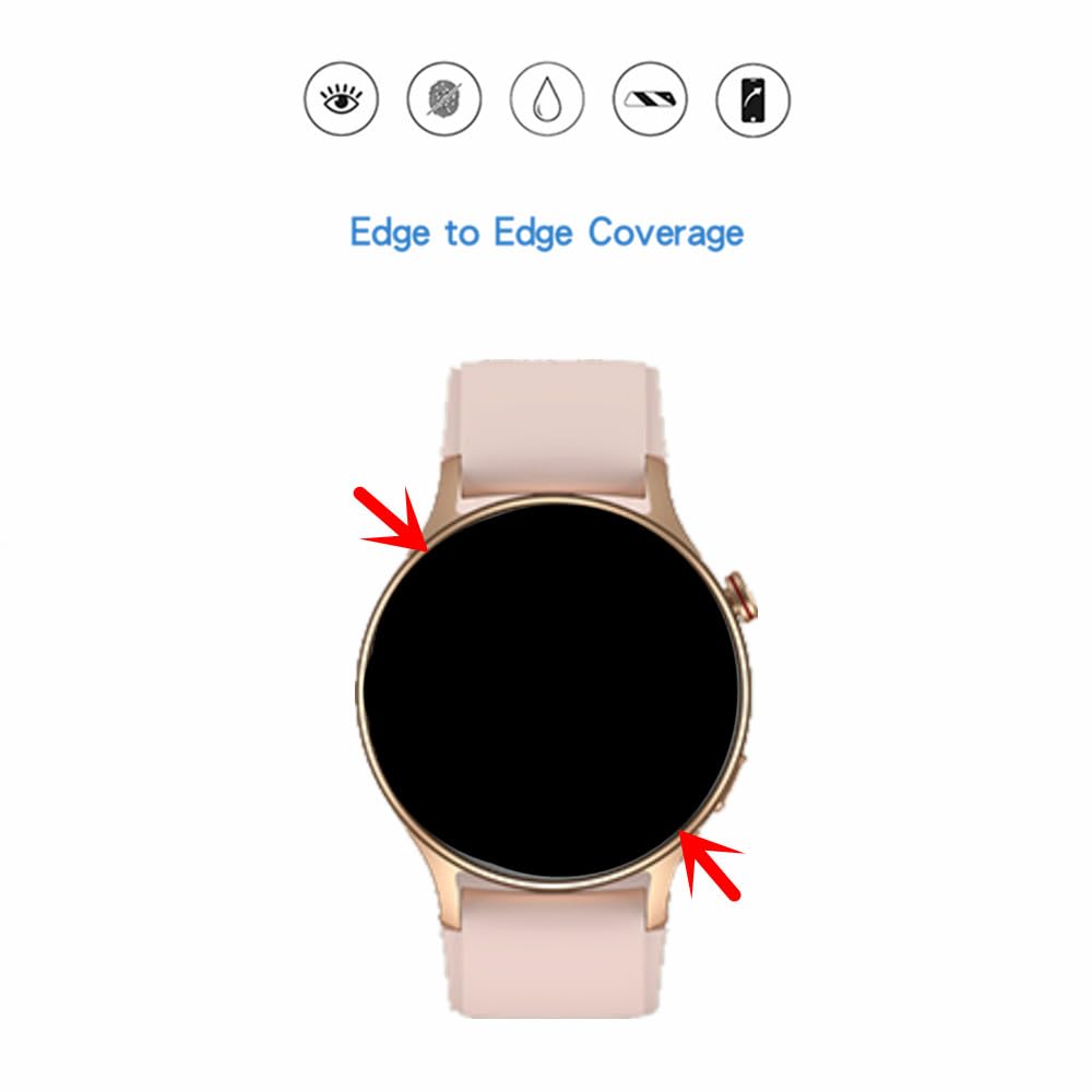 MIHENCE Screen Protector for AR-01 / GTX18 Smart Watch, TPU HD Protective Film Compatible for Fitpolo 1.3" Smartwatch/Compatible for aeac 1.32'' Smart