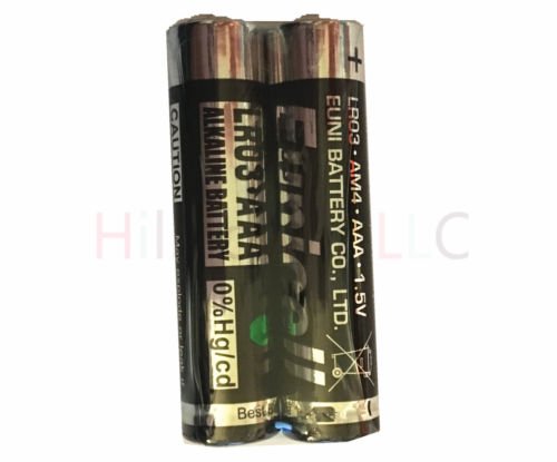 Hillflower 4 Piece AAA LR3 LR03 AM4 MN2400 Bulk 0% Hg 1.5V Ultra Power Alkaline New Battery