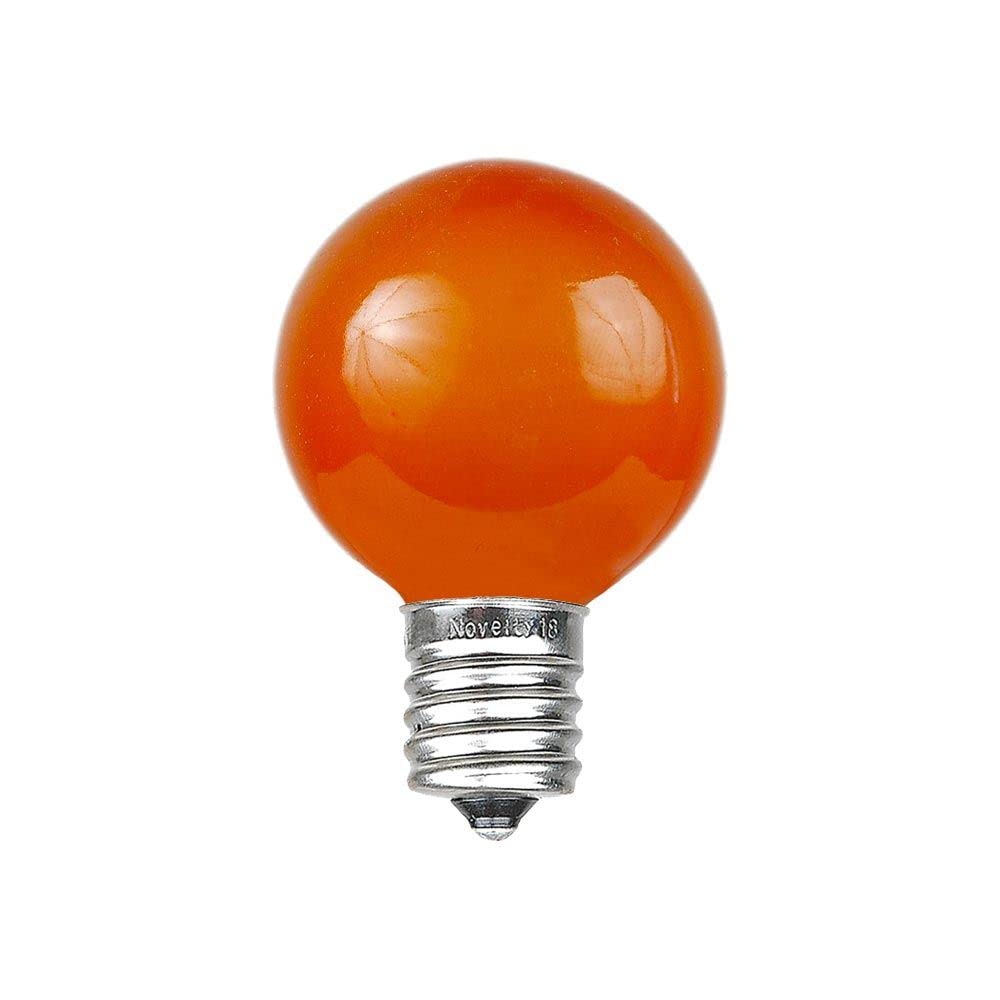 Novelty Lights G30 Globe Replacement Bulbs, Orange, 5 Watt, 25 Pack