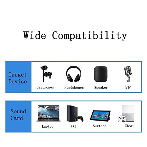 USB to 3.5mm Headphone Jack Audio Adapter, Support USB to TRRS 4-Pole 3.5 aux Port Headset, External Stereo Sound Card for PC, Laptop, PS4,Mac etc