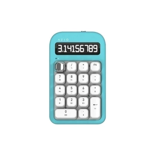 AZIO IZO Wireless Mechanical Calculator & Number Pad (Mint/Silver) - Bluetooth 5.0 & USB, Gateron-Red Mechanical Switch, 9 Backlight Modes