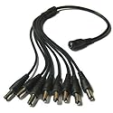 BW Security Camera 8Ch Power Supply Splitter Cable 1 Female 8 Male 2.1mm Adaptor