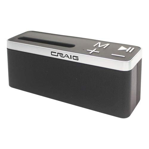 Craig CMA3690 Portable Bluetooth Speaker with Built-in Phone Cradle in Black