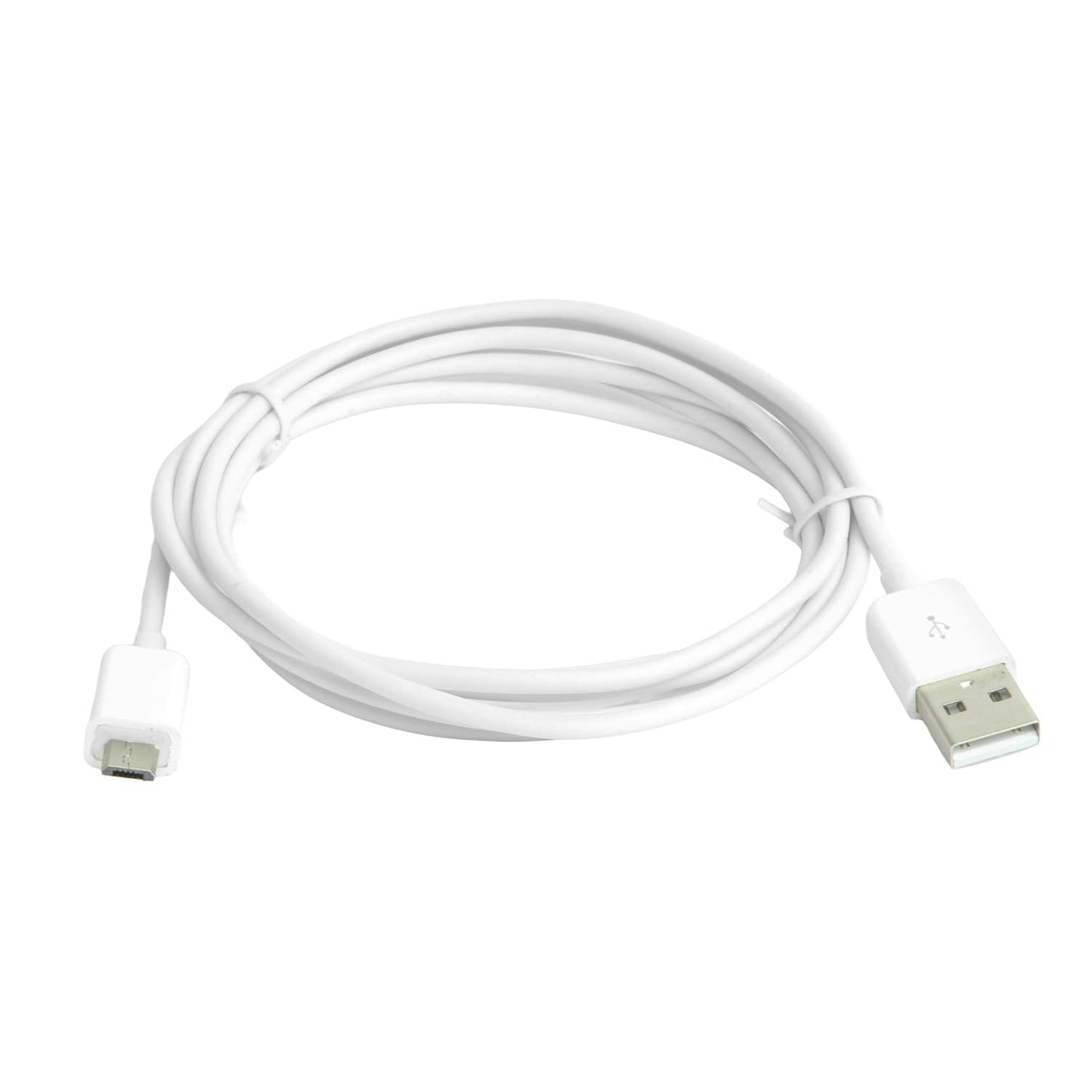 USBGear 6ft USB 2.0 Type-A to Micro-B Cable (White) - High-Speed Data Transfer & Charging - Connects Micro-USB Devices to PC, Mac, or USB Hub
