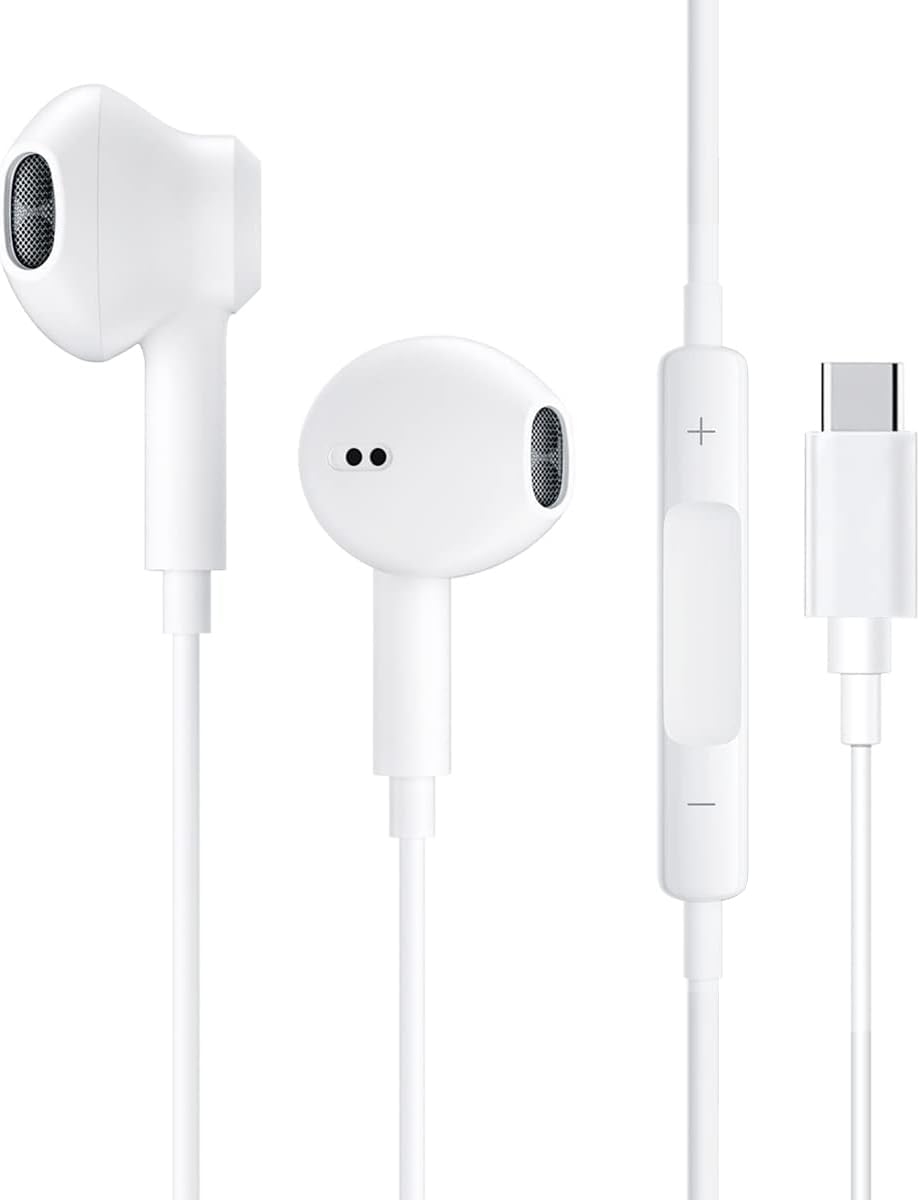SHDKJXH 1 Pack USB c Headphones in Ear Wired Earbuds for iPhone 16 (1pack-Earphones Wired)