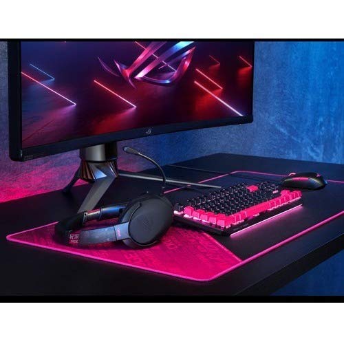 ASUS ROG Strix Go 2.4 Electro Punk Wireless Gaming Headphones with USB-C 2.4 GHz Adapter | Ai Powered Noise-Cancelling Microphone | Over-Ear