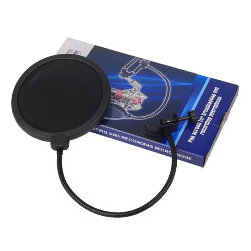 LIUSM Professional Microphone Filter Screen-Mic Pop Blocker Mask Shield With 360° Flexible Gooseneck Stabilizing Arm