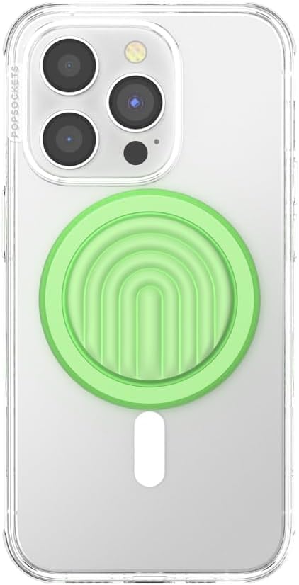 PopSockets Phone Grip for MagSafe, Magnetic Holder, Phone Stand, Neon Green - Matcha Curves