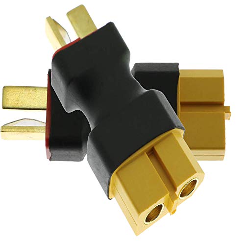 Yiqigou 4 Pcs Wireless XT60 Plug Male Connector to Deans T Plug Female Connector and 4 Pcs Wireless XT60 Plug Female Connector to Deans T Plug Male