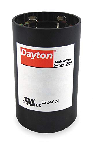 Dayton Motor Start Capacitor, 53-64 F, Round, Plastic, 330V AC, -40C to 65C