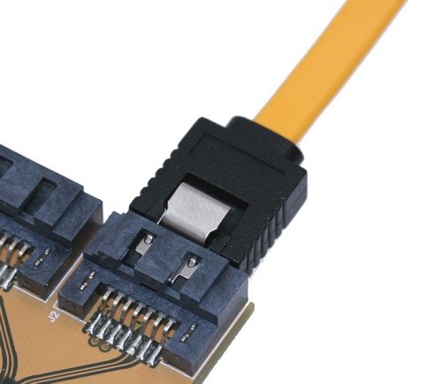 SATACables 39 inch Yellow Latching SATA III Straight to Straight (30SS991YL)